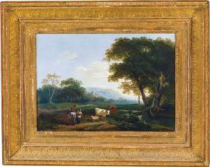 SCHALLHAS Carl Philipp 1767-1797,Paesaggio boschivo con cavaliere in conversazione,Palais Dorotheum 2008-12-11