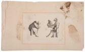 SCHARF George 1788-1860,Sheet of Studies with Men Seated at a Table,Swann Galleries US 2008-06-12