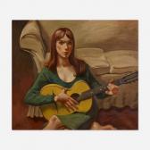 SCHARY Saul 1904-1978,Woman with Guitar,Rago Arts and Auction Center US 2022-06-03