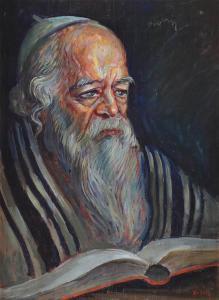 SCHATZ Boris 1866-1932,Portrait of old Jew,Matsa IL 2020-06-22
