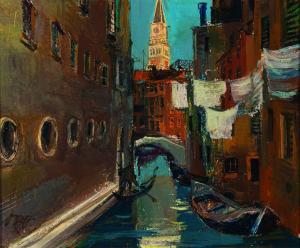 SCHATZ Otto Rudolf 1900-1961,Venedig, Kanal mit Gondel,Palais Dorotheum AT 2023-09-20
