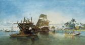 SCHAUMBURG Julius 1836-1886,Shipping off the port of Calcutta,1870,Christie's GB 2000-09-21
