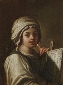 SCHEDONI Bartolomeo 1578-1615,Jeune fille apprenant l'alphabet,Christie's GB 2023-11-17