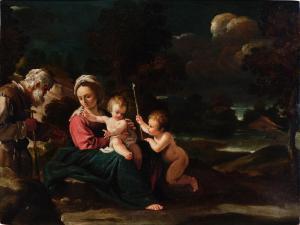 SCHEDONI Bartolomeo,The Rest on the Flight into Egypt, in a moonlit la,Sotheby's 2023-07-05
