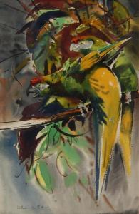 SCHEELE William 1920-1998,Parrots,1930,Rachel Davis US 2017-10-21