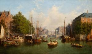 SCHEERBOOM Andries 1832-1885,Activities on the river Amstel, Amsterdam,Venduehuis NL 2023-05-25