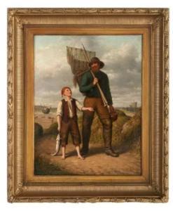 SCHEERBOOM Andries 1832-1885,The Fisherman's Alms,New Orleans Auction US 2022-01-29