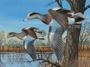 SCHEFFER Jules E 1924-2006,Ducks in Flight,Burchard US 2014-11-16
