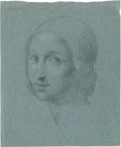 SCHEFFER VON LEONHARDSHOFF Johann Evangelist 1795-1822,Weiblicher Kopf im Dreivier,Galerie Bassenge 2022-12-01