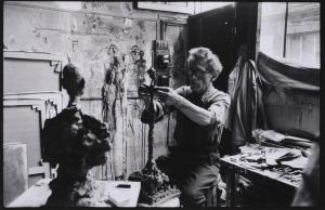 SCHEIDEGGER Ernst 1923-2016,Giacometti im Atelier,Beurret Bailly Widmer Auctions CH 2024-03-20