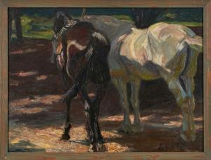 SCHELD Karl 1895-1936,Zwei Pferderückseiten,Dobritz DE 2023-11-18