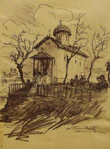 Scheleti Alexandru Poitevin 1879-1959,Biserica lui Bucur / Bucur's Church,GoldArt RO 2017-04-26