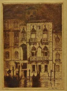 Scheleti Alexandru Poitevin 1879-1959,Gondole la Veneția / Gondolas in Venice,GoldArt RO 2017-04-26
