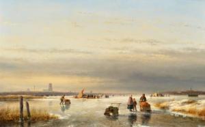 SCHELFHOUT Andreas 1787-1870,A winter landscape with frozen river,Galerie Koller CH 2024-03-22
