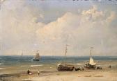 SCHELFHOUT Andreas 1787-1870,Bomschuiten on the beach,Christie's GB 2001-04-24