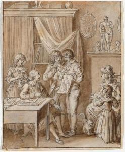 SCHELLENBERG JOHANN RUDOLF 1740-1806,The artist in the circle of his family with two,Galerie Koller 2018-03-23