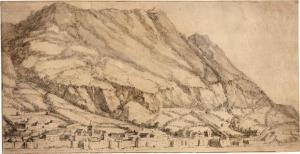 SCHELLINKS Willem,Ansicht einer kleinen Stadt vor einem Berg mit Kas,Galerie Bassenge 2022-06-03