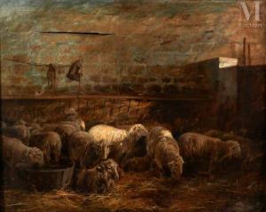 SCHENCK August Friedrich 1828-1901,Moutons à l'étable,Millon & Associés FR 2024-01-25