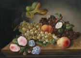 SCHEUERLEIN Th 1800-1800,Black and green grapes, peaches, pink roses and ot,Bonhams GB 2008-01-15