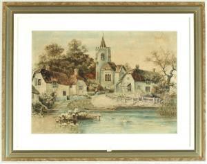 SCHEULE S 1800-1900,Dorf mit Kirche am See,Allgauer DE 2016-04-08