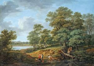 SCHEYERER Franz 1770-1839,Landscape with riverside and figures,Nagyhazi galeria HU 2016-12-13