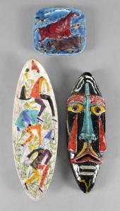 SCHIAVON Elio 1925-2004,Drei Objekte aus farbig glasierter Keramik,DAWO Auktionen DE 2015-07-29