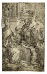 SCHIAVONE Andrea Meldolla 1522-1563,San Giovannino inginocchiato rende omaggio a,1540-1560,Gonnelli 2023-11-28