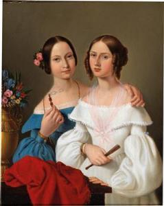 SCHIAVONI Giovanni,Portrait of the Sisters Auguste and Caroline von L,Palais Dorotheum 2016-04-21