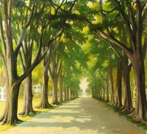 SCHICK Paul Raymond 1888,Tree Lined Road,Scottsdale Art Auction US 2008-04-12