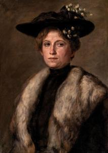 SCHICKEDANZ Albert 1846-1915,Portrait of a young lady with hat,Nagyhazi galeria HU 2020-12-01