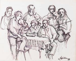 SCHICKER Franz 1915-2010,Zigeuner spielen auf,1973,Palais Dorotheum AT 2014-11-05
