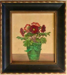 SCHICKTANZ Karl 1800-1900,Pot de fleurs (Pelargoniums rouges),1929,Artprecium FR 2020-04-15