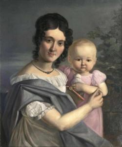 SCHIEFERDECKER Christian Karl Aug 1823-1878,Mutter und Kind,Stahl DE 2019-09-14