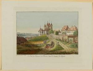 SCHIEL Johann Nicklaus,Vuë du Chateau de Thoune, dans le Canton de Berne,Galerie Koller 2019-09-27