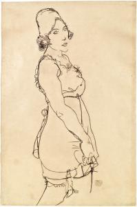 SCHIELE Egon 1890-1918,Stehendes Mädchen,1914,im Kinsky Auktionshaus AT 2009-06-23