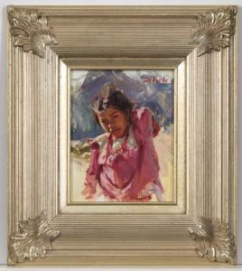SCHIELE Richard 1900-1900,Young Girl,John Moran Auctioneers US 2017-02-21
