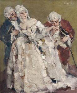 SCHIER Paul 1889,Galante Szene mit Rokoko-Dame und zwei um sie b,Jeschke-Greve-Hauff-Van Vliet 2017-09-29