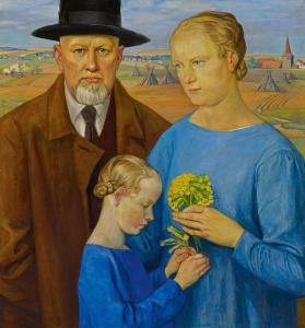 SCHIESTL Rudolf 1878-1931,Selbstportrait des Künstlers mit seiner Familie,Van Ham DE 2021-06-02