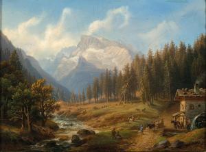 SCHIFFER Anton,Der Hochkalter am Wege von Berchtesgaden nach der ,1863,Palais Dorotheum 2023-06-26