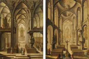 Schiffer Mathias 1744-1827,Church interiors (counterparts),1790,im Kinsky Auktionshaus AT 2021-07-06