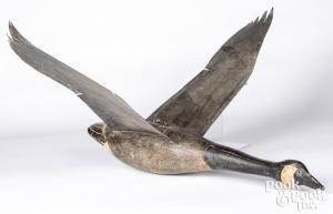 SCHIFFERL Lou 1931,Flying Canada Goose decoy with tin wings,Pook & Pook US 2021-08-19