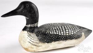 SCHIFFERL Lou 1931,Loon duck decoy,Pook & Pook US 2021-08-19