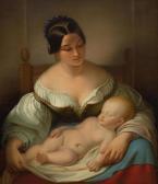 SCHIMON Ferdinand 1797-1852,Mother and child,1844,Galerie Koller CH 2017-09-22