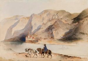 SCHINDLER Carl,Towpath horses at the Danube near Dürnstein,1840,im Kinsky Auktionshaus 2018-10-23