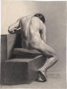 SCHINDLER Osmar 1867-1927,Männlicher Rückenakt, sitzend,Galerie Bassenge DE 2023-06-09