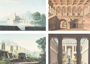 SCHINKEL Karl Friedrich 1781-1841,Ringstadten Castle (from Undine); The Hallway (f,Woolley & Wallis 2023-09-05