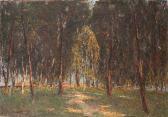 SCHINKEL Theodor 1871-1919,Märkischer Wald mit Durchblick auf Häuser,1906,Leo Spik DE 2021-06-24