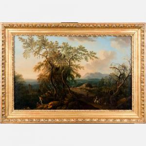 SCHINNAGL Maximilian Joseph 1697-1762,Landscape with travellers and houses,1800,Deutsch 2021-12-14