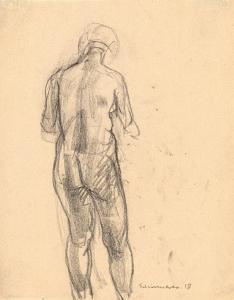 SCHINNERER Adolf 1876-1949,Standing female nude,1918,Nagel DE 2021-07-15