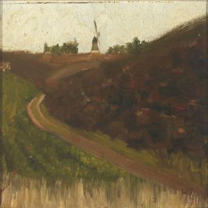 SCHIOLER Henning 1898-1966,Landscape with a mill,Bruun Rasmussen DK 2011-05-09